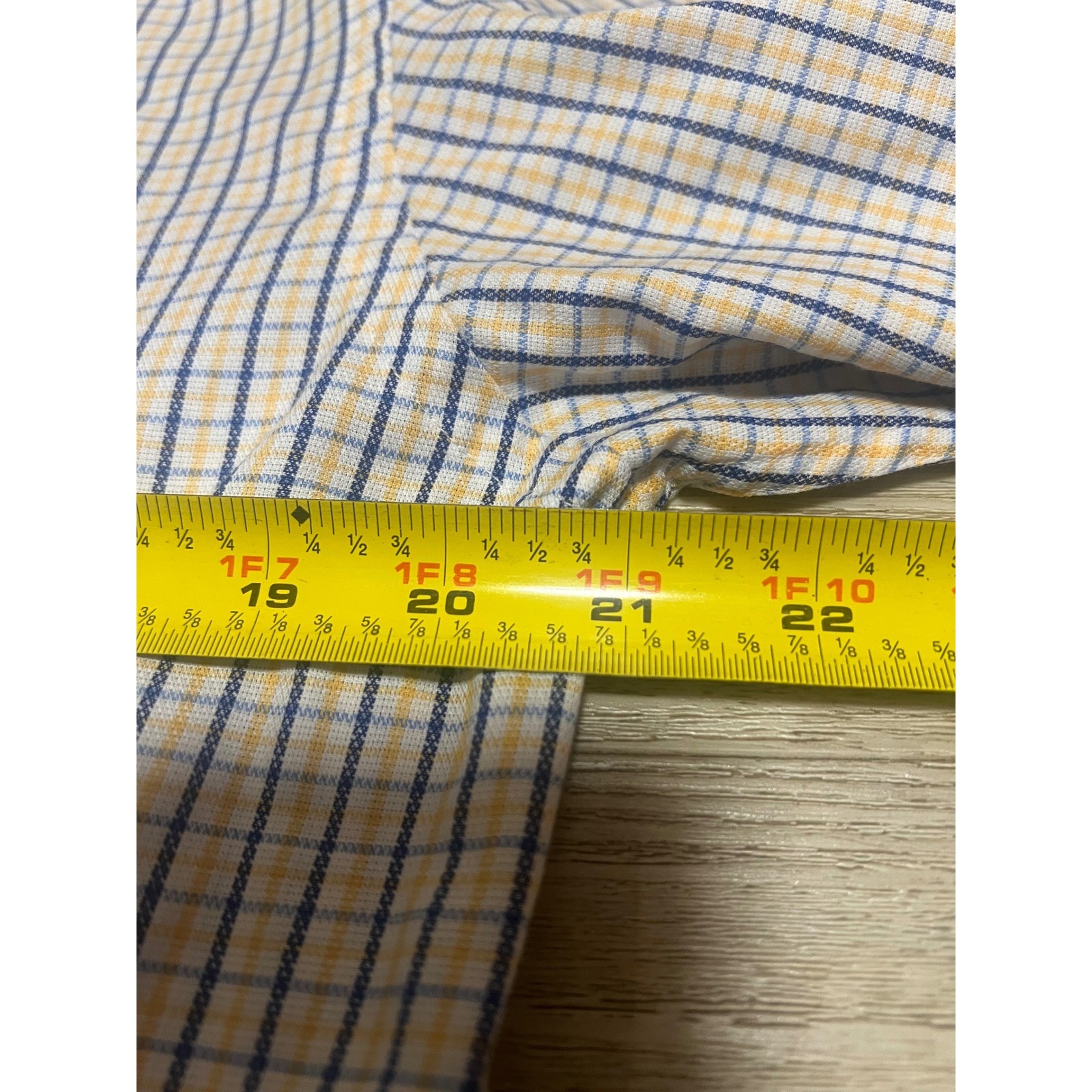 Ben Sherman Mens Sz Med Plaid Strech Button Up Shirt White Blue Yellow GBH Blitz