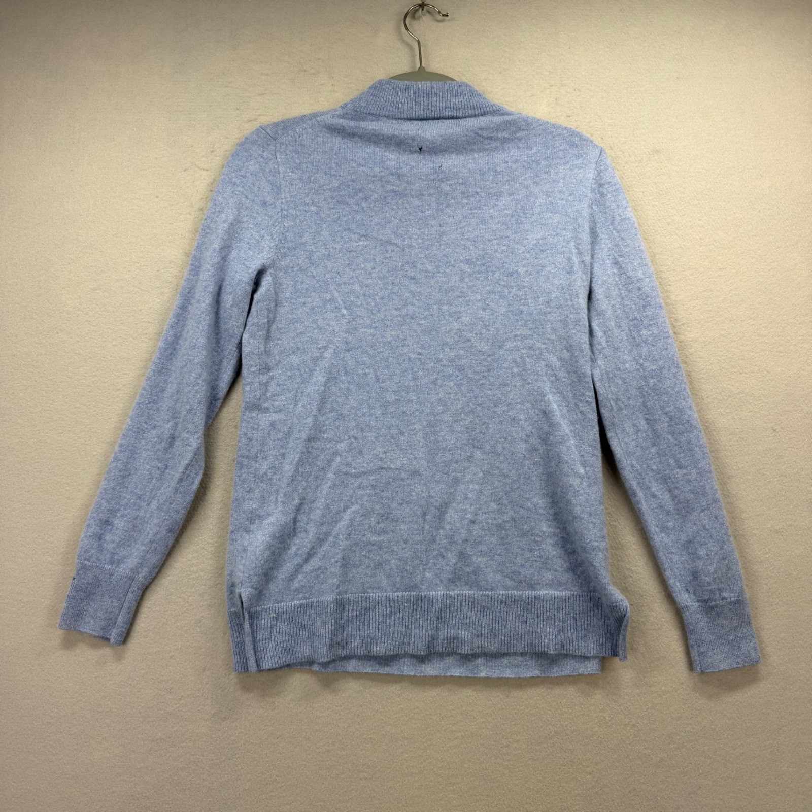 J.Crew Cashmere Mock Neck Sweater Womens Small Blue Long Sleeve Knit Top