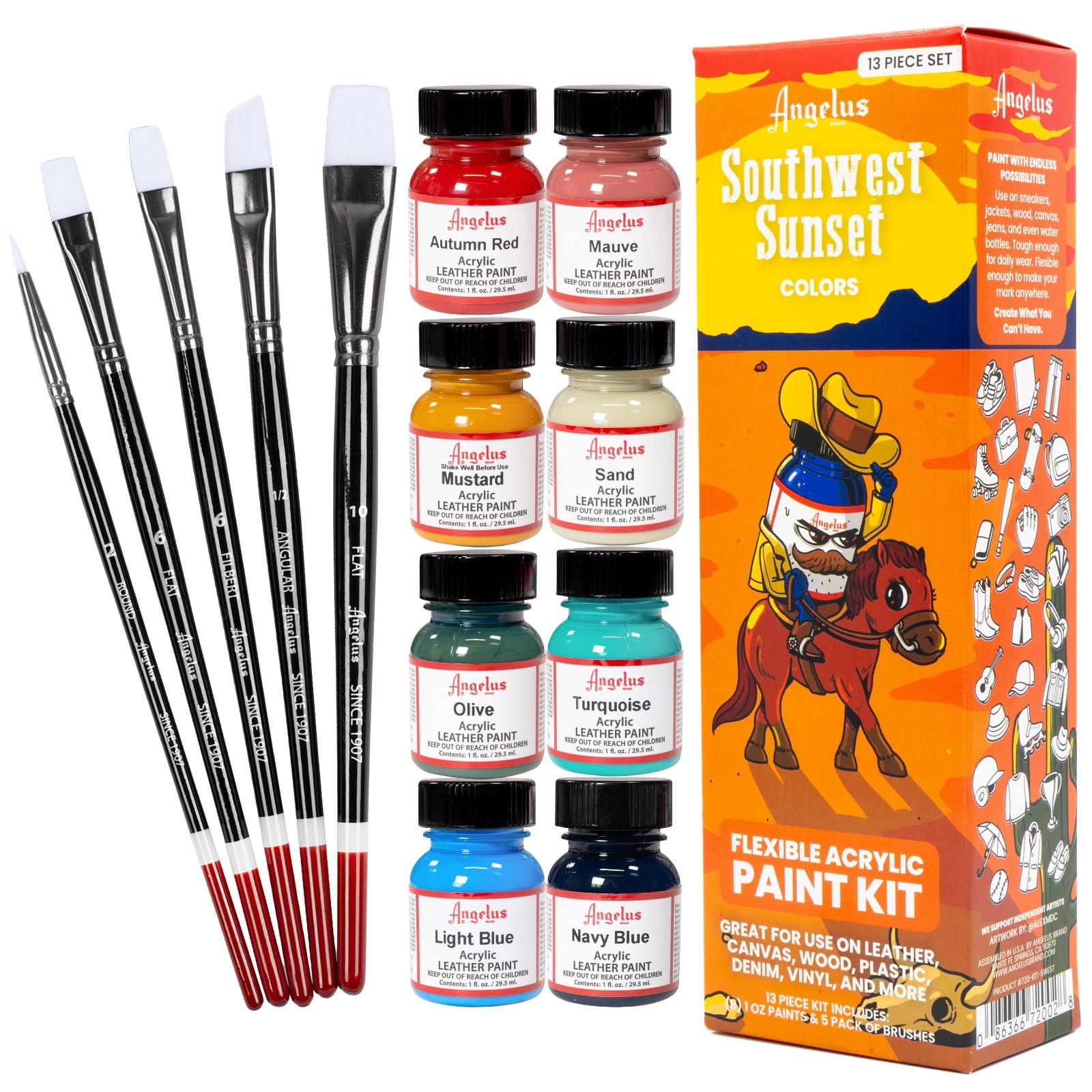 Angelus Waterproof Acrylic Leather Paint Kit 13-Piece – Sneaker Shoe Custom