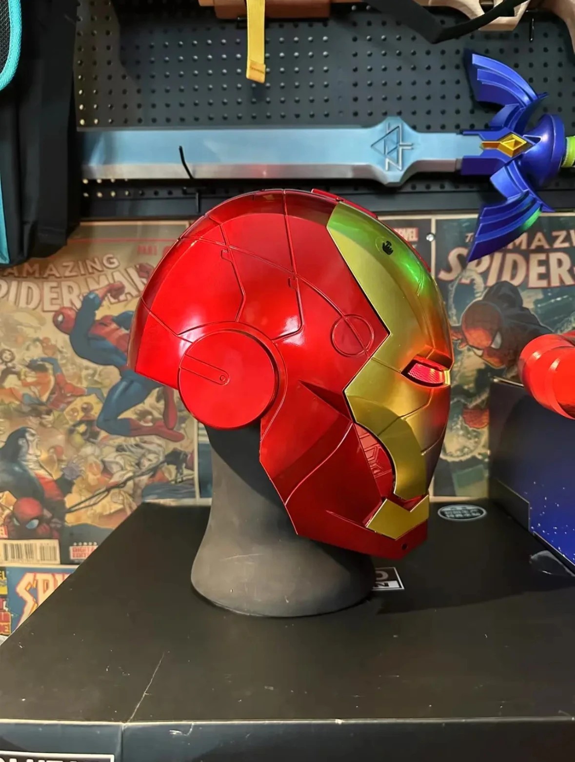 Iron Hero Electronic Helmet Wearable Auto Opening Mask LED Cosplay Adult