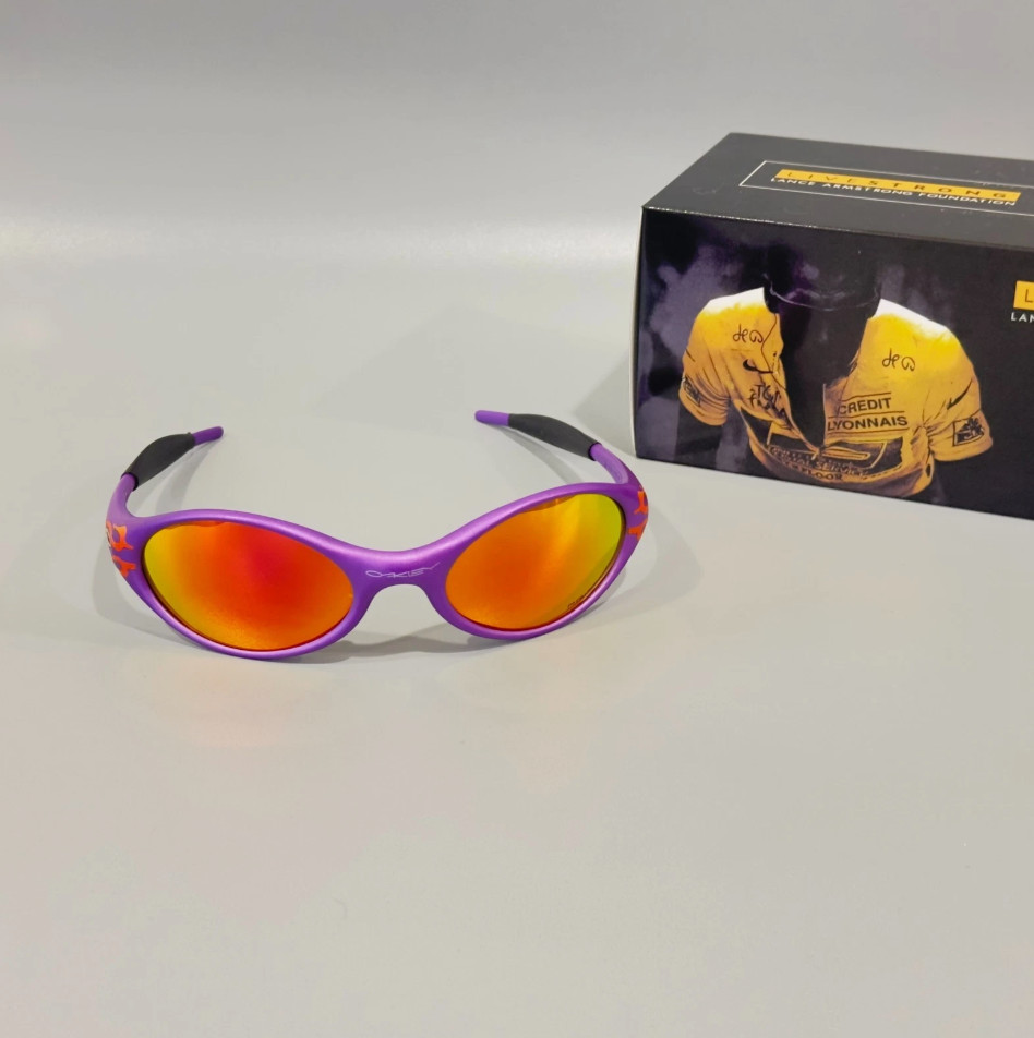 Oakley Eye Jacket Polarized Sunglasses Purple Frame Ruby Lens New