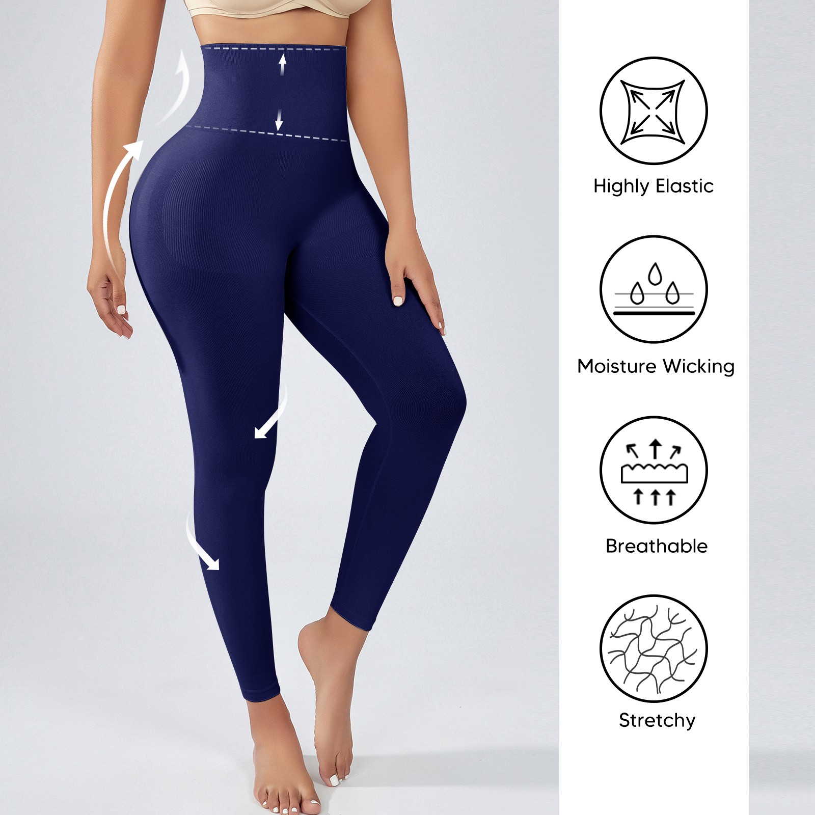 Slimming Anti Cellulite Compression Leggings High Waisted Tummy Control Pants