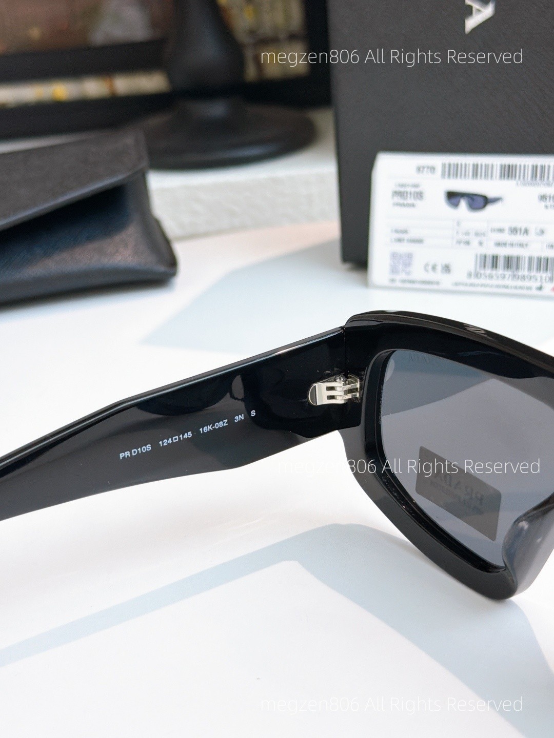 Prada D10S Shield Sunglasses Unisex Women/Men Black Frame / Gray Lenses Shades