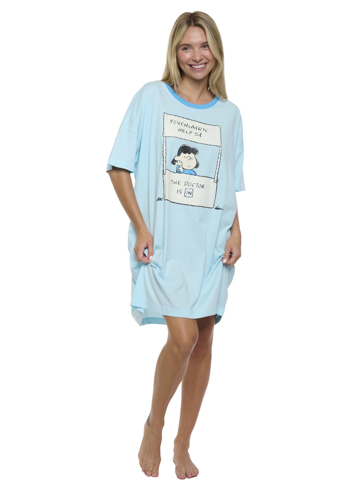 Womens & Womens Plus Size Peanuts Lucy Sleep Shirt Nightgown Pajamas Snoopy