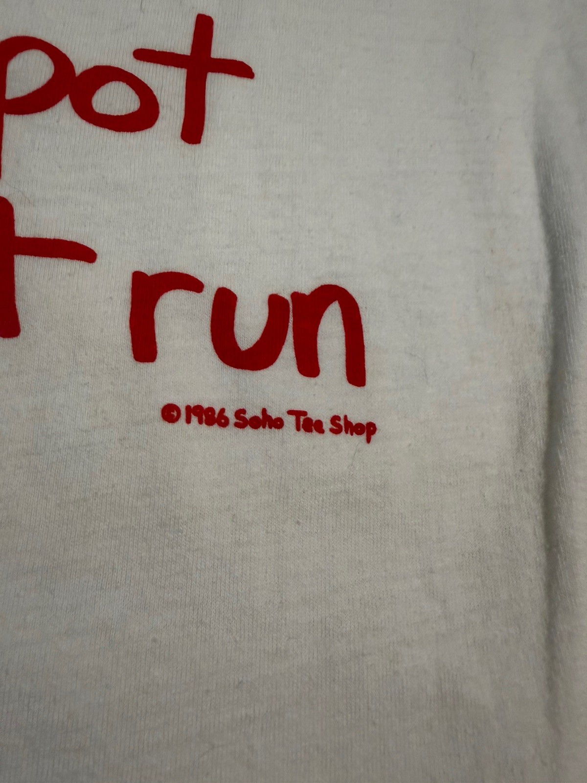 Vintage 1986 See Spot Run T Shirt Medium Soho Tee Shop NYC USA Single Stitch