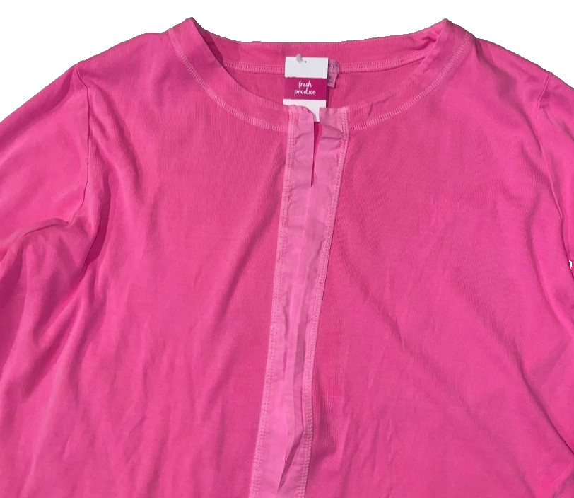 Fresh Produce 2x cosmos pink $74 essential jersey cotton open cardigan top nwt