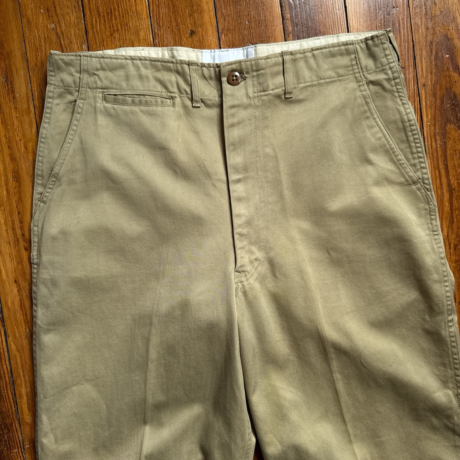 Vintage 50’s US Military Button Fly Khaki Pants Trousers Measured 35×28 Chinos