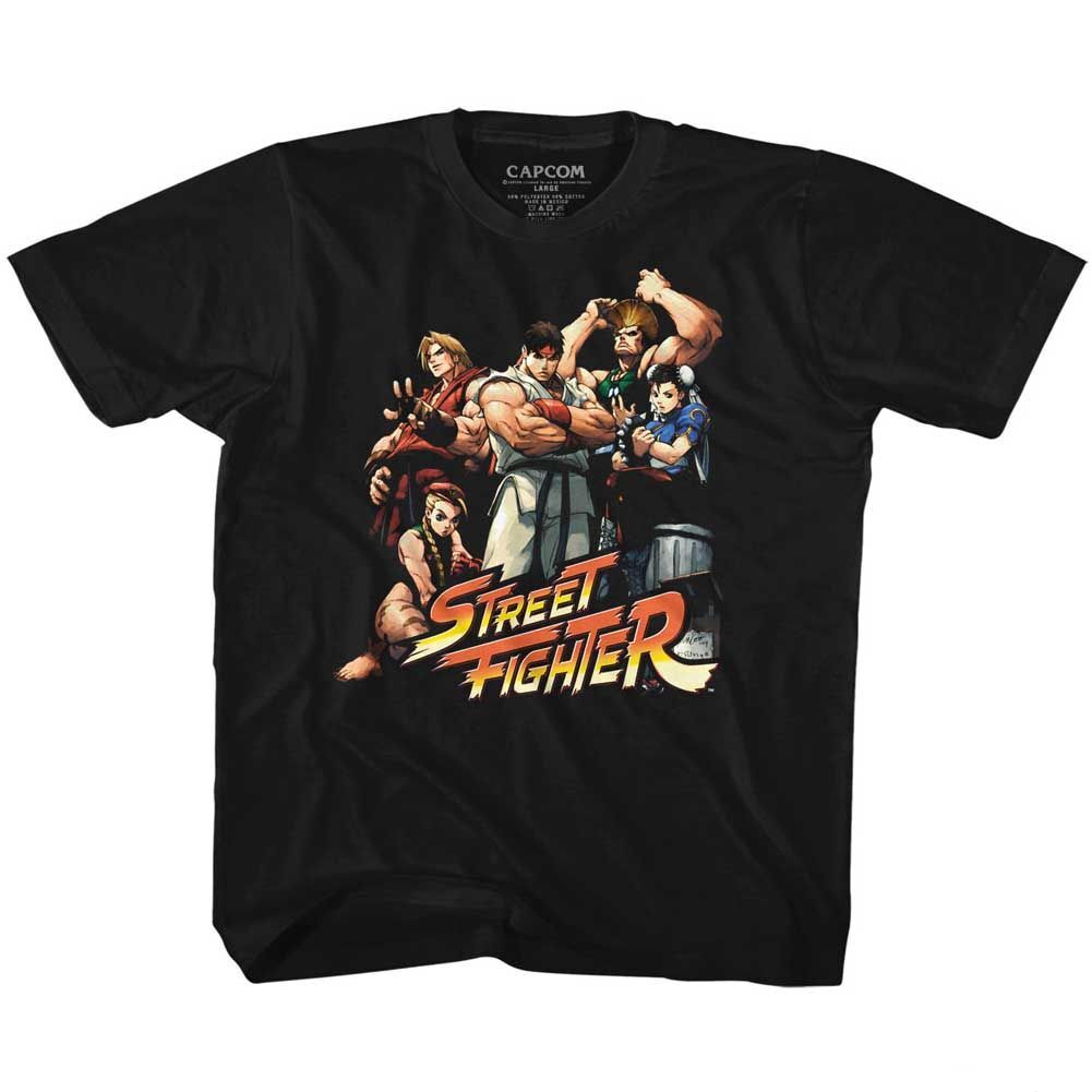 Kids Street Fighter Cool Kids Black Gaming Shirt
