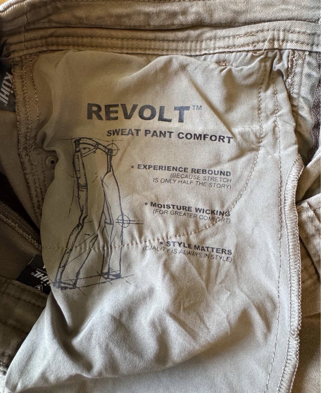 KÜHL Men’s Revolt Pants Tan Solid 5-Pocket Regular Fit Size 34×34