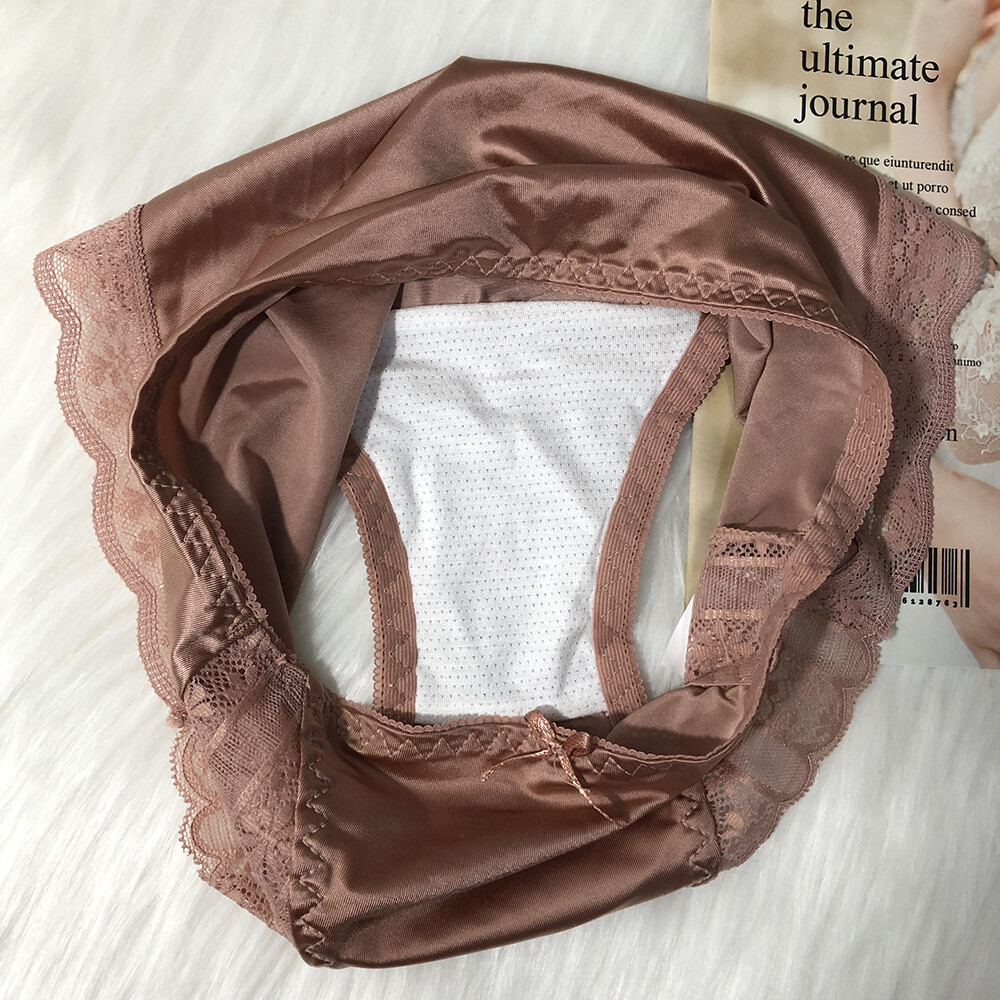 5 Pcs Women Girls Sexy Satin Panties French Fashion Underwear Briefs Lingeries