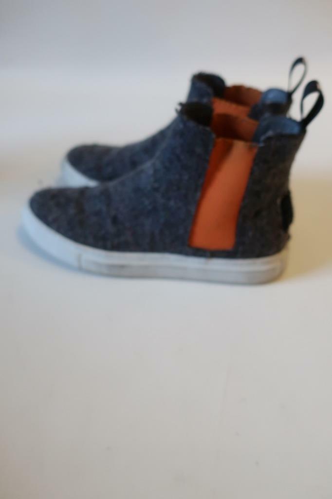 WOMENS MSGM CHARCOAL GREY ORANGE PLATFORM HIGH TOP SNEAKERS 37 US/7 *