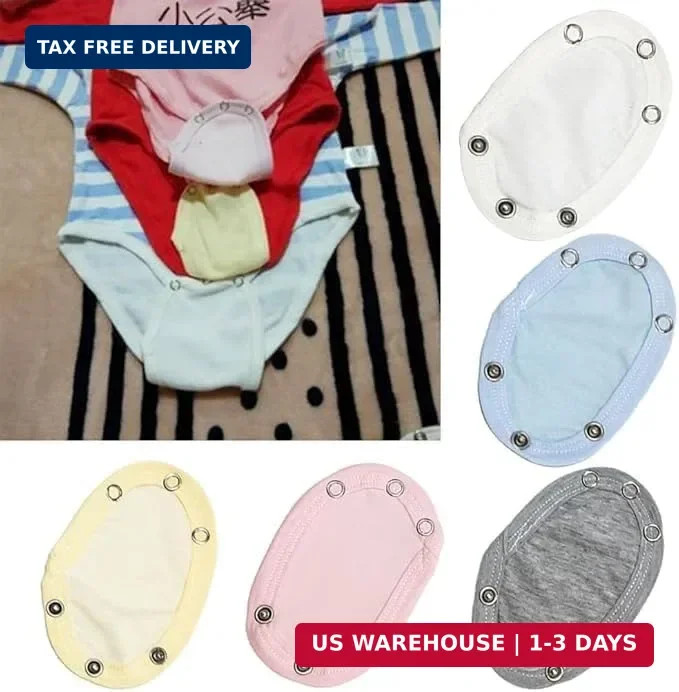 5Pcs White Jumpsuit Diaper Infant Romper Length Extender Bodysuit Snap Button Ex