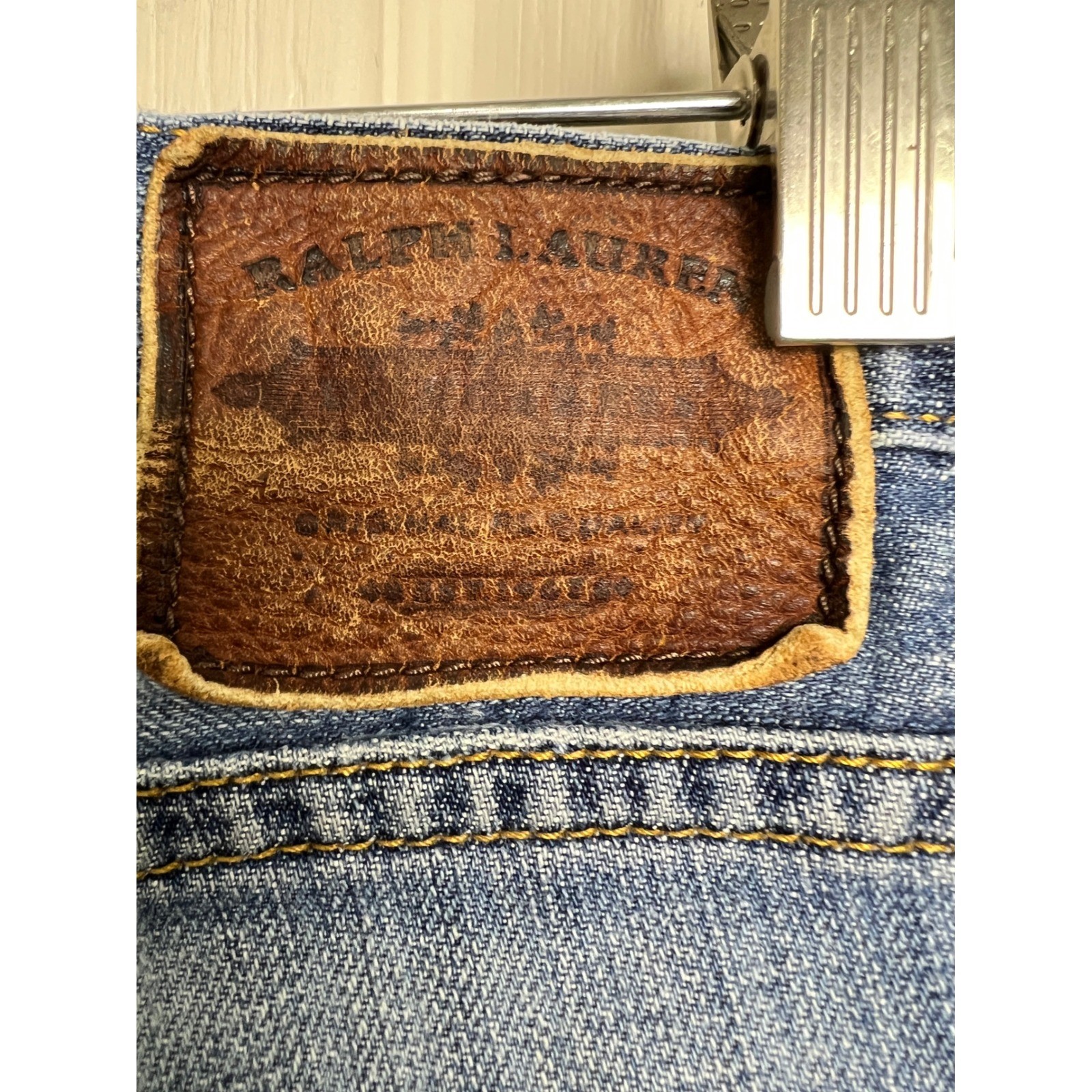 Ralph Lauren Women’s Bootcut Jeans Size 28 Blue Stretch Denim Embroidered A48