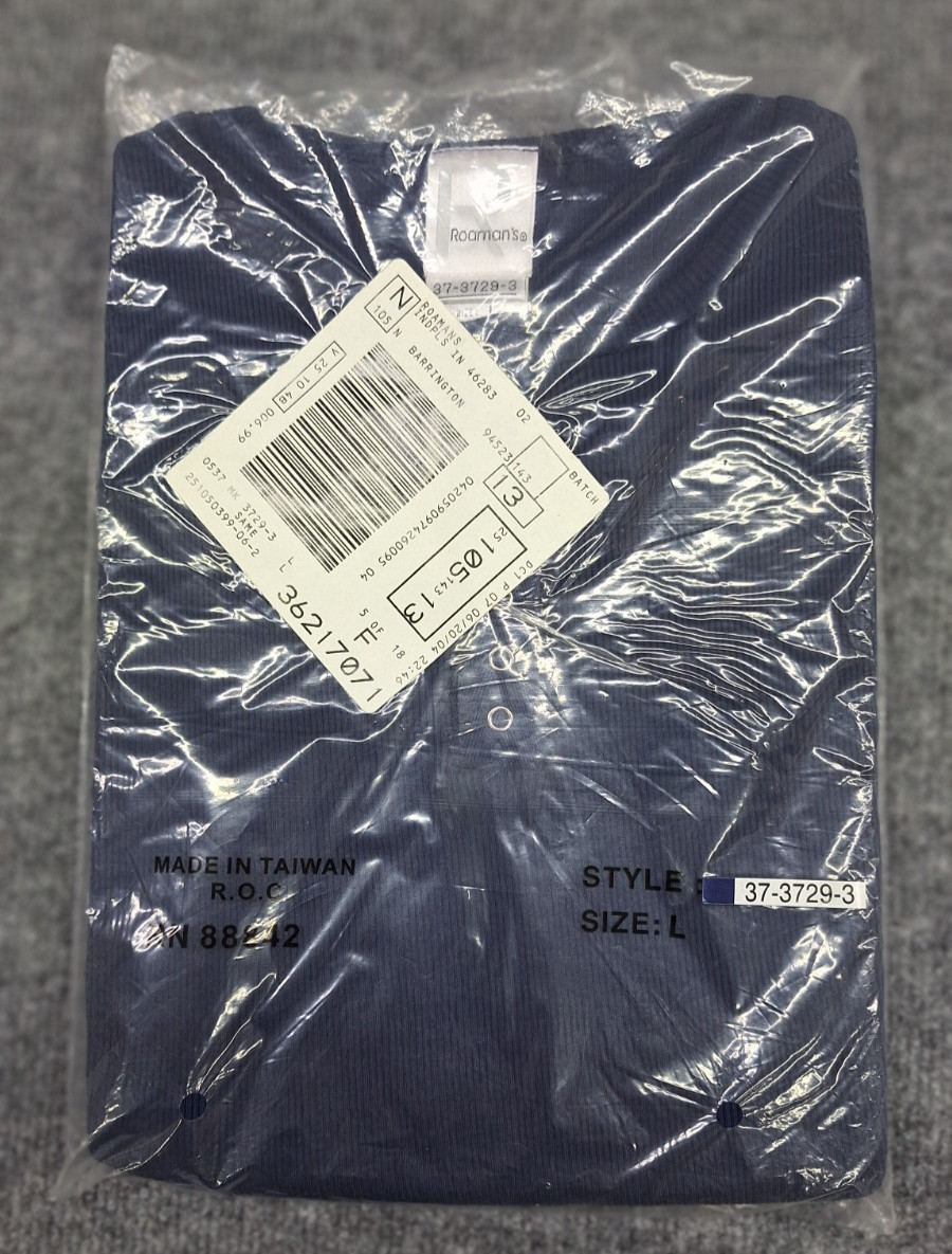 Romans Dark Blue Woman’s Size L Ribbed Sleeveless Tank Top Sealed NEW