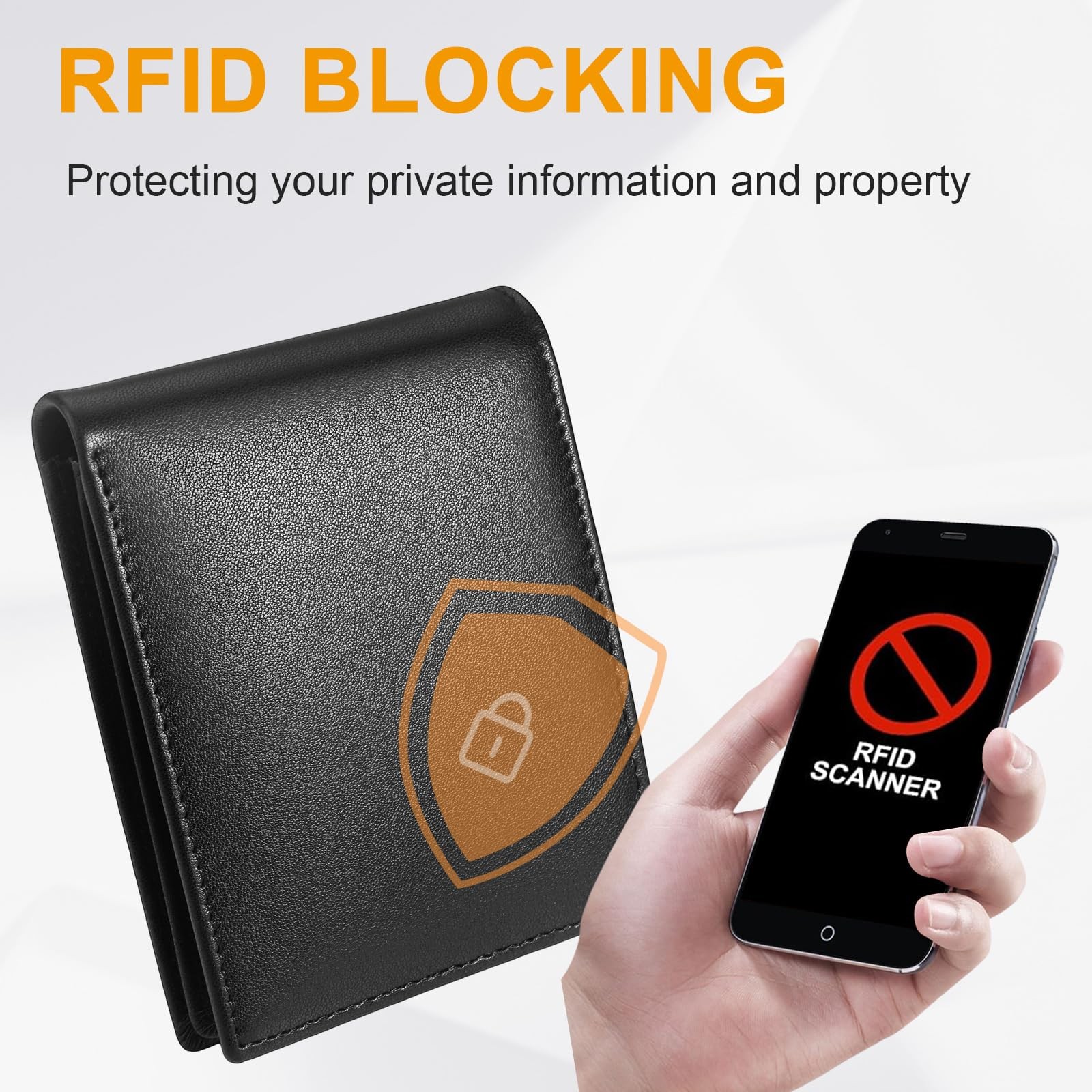 Genuine Leather Mens Wallet, RFID Blocking Bifold Wallet for Men with ID Wind…