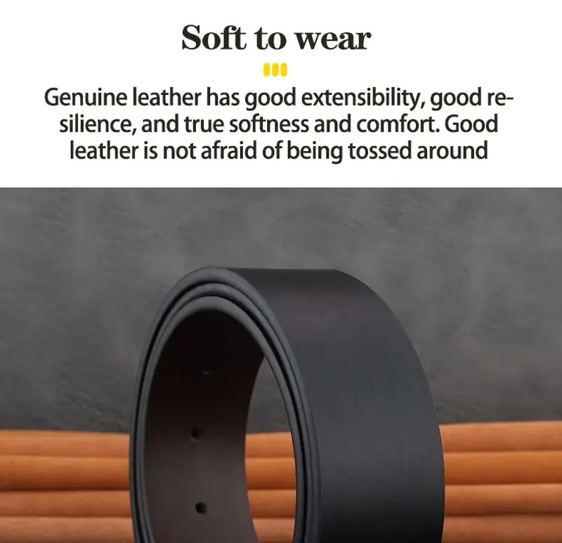 Grade Stainless steel horse 3.8cm wide slide buckle men belts High genuine.