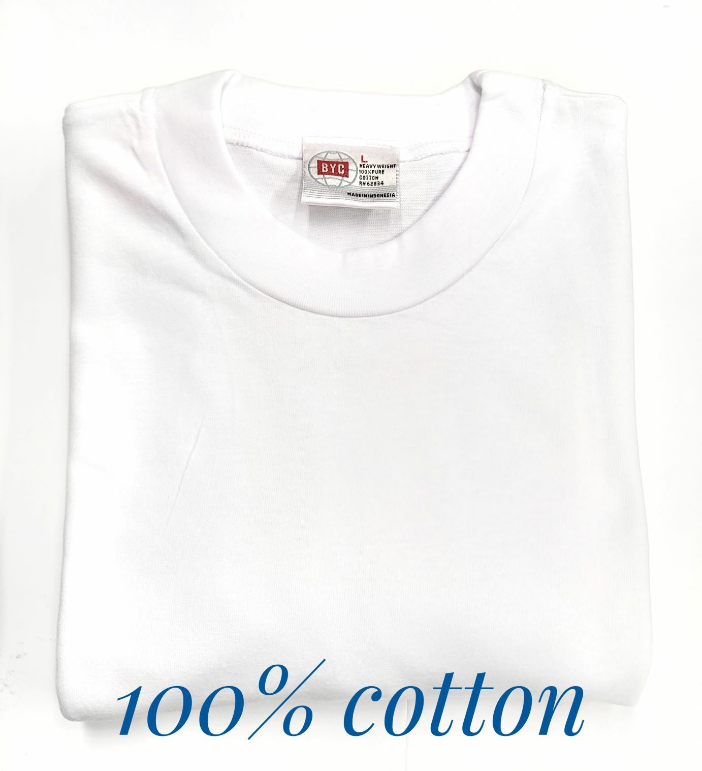 BYC 3 Pack Men 100% Premium Cotton Heavy Weight Crew Solid Short Sleeve T-Shirt