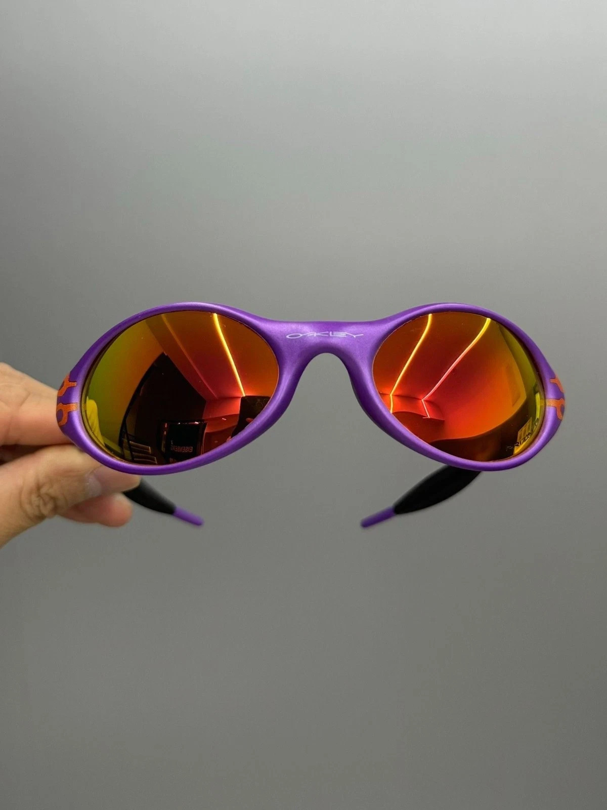 Vintage Oakley Eye Jacket Polarized Ruby ​Lenses Purple Frames Y2K