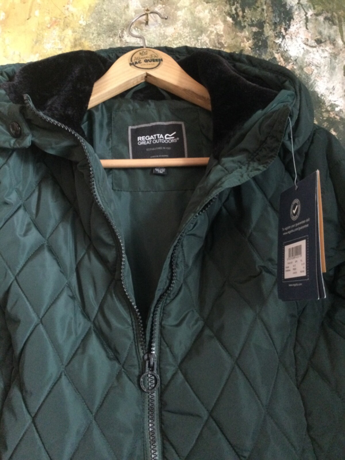 WOMENS QUILTED COAT SIZE 10 GREEN REGATTA NEW USED ON BRITISH FILM INC UK P&P