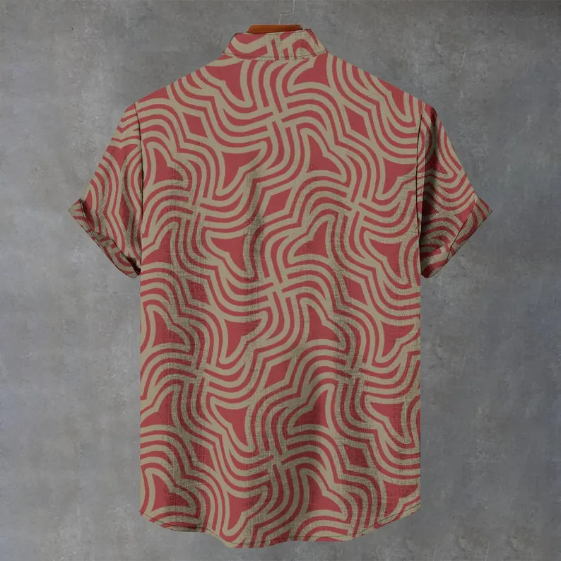 Retro Swirl Heart Psychedelic Hawaiian Shirt