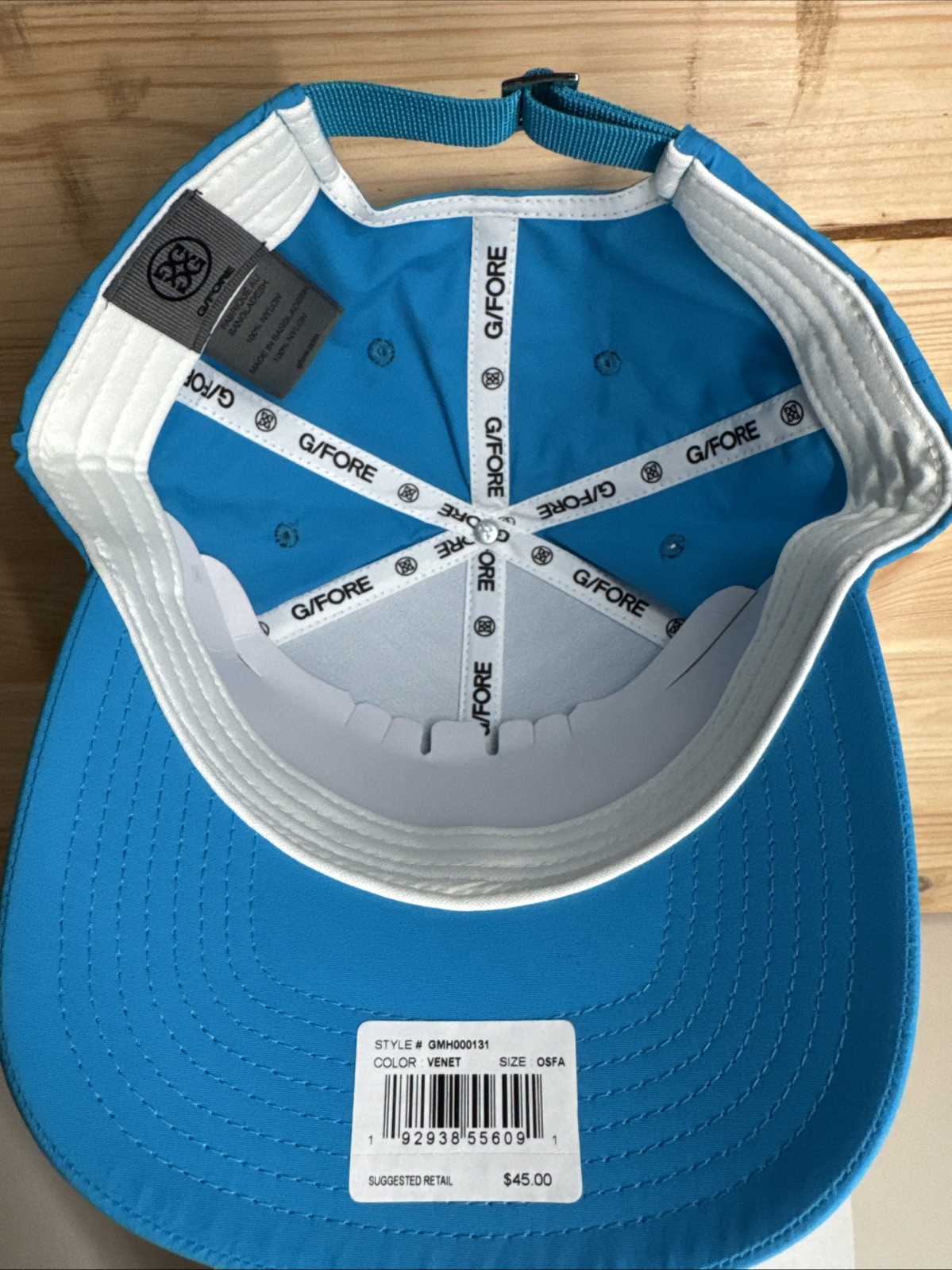 G/FORE NWT “No 1 Cares What You Shot” Patch Golf Hat Cyan/Blue NWT $45