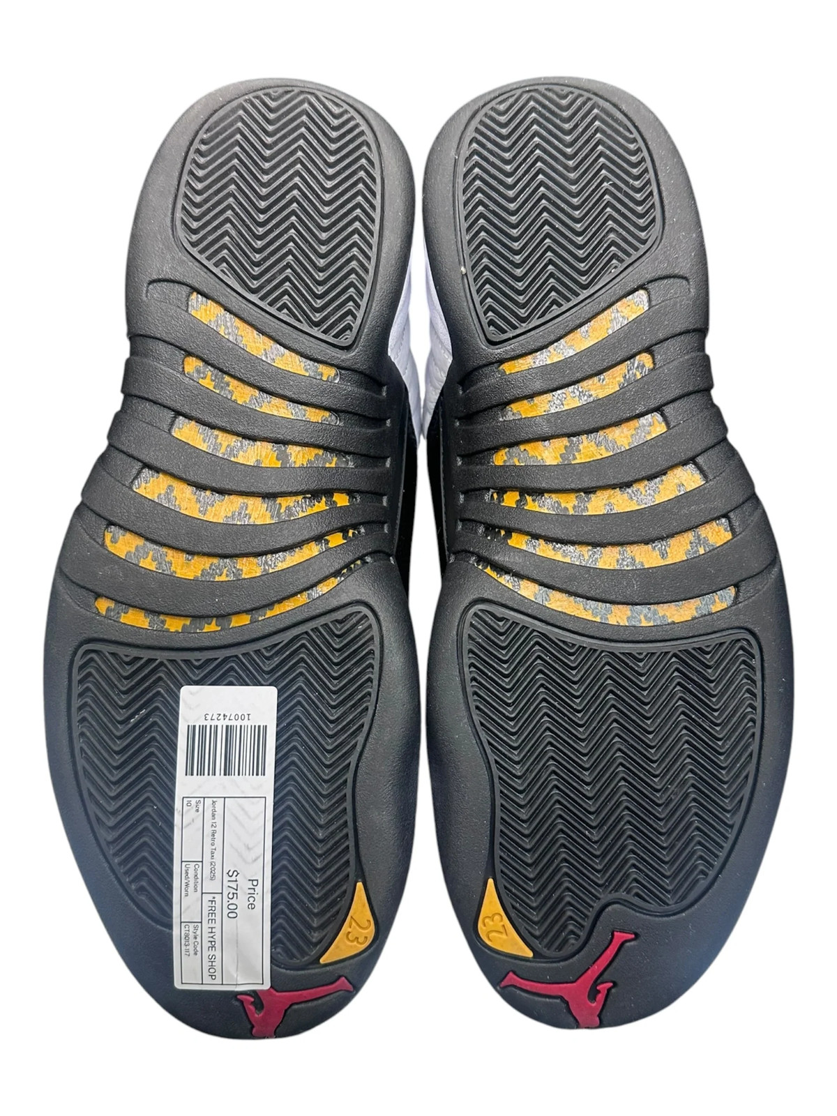 Jordan 12 Retro Taxi (2025) size 10 – Used/Worn