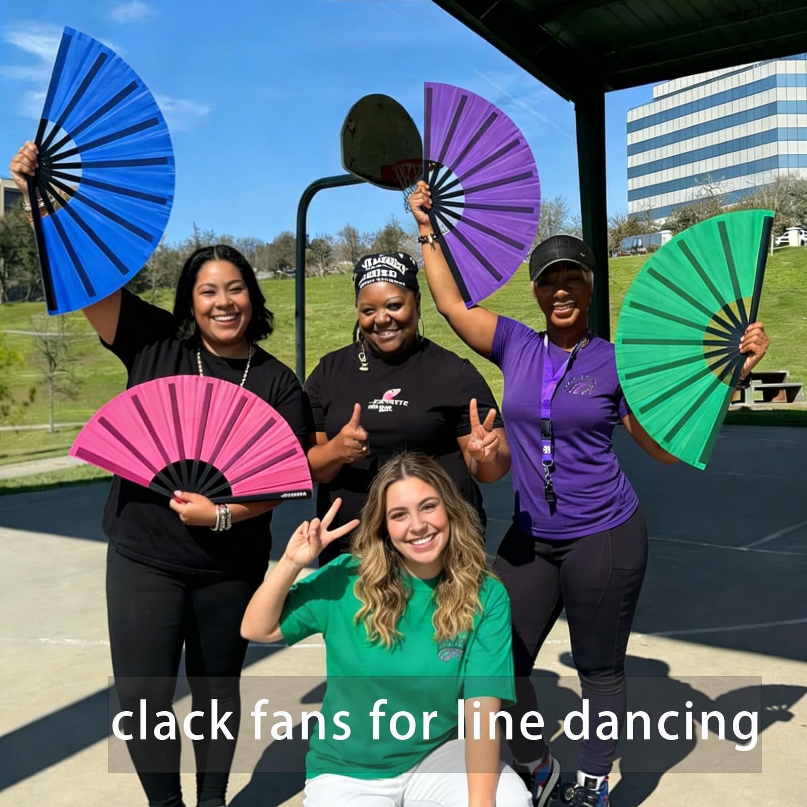 10 PCS Large Clacking Hand Fans – 13 Inch Rave Fans for Line Dancing & Parties
