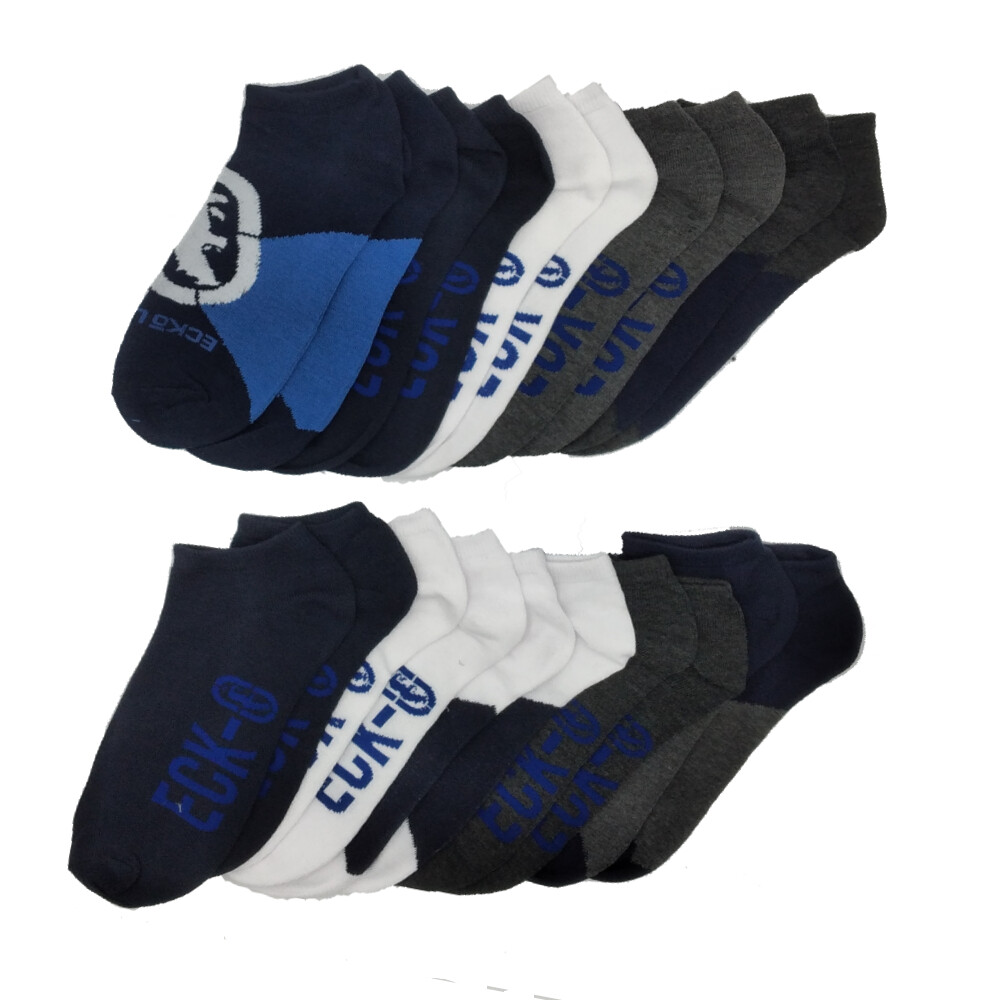 10-20 Pairs of Ecko Men’s Basic Quick Dry No Show Athletic Socks 10-13