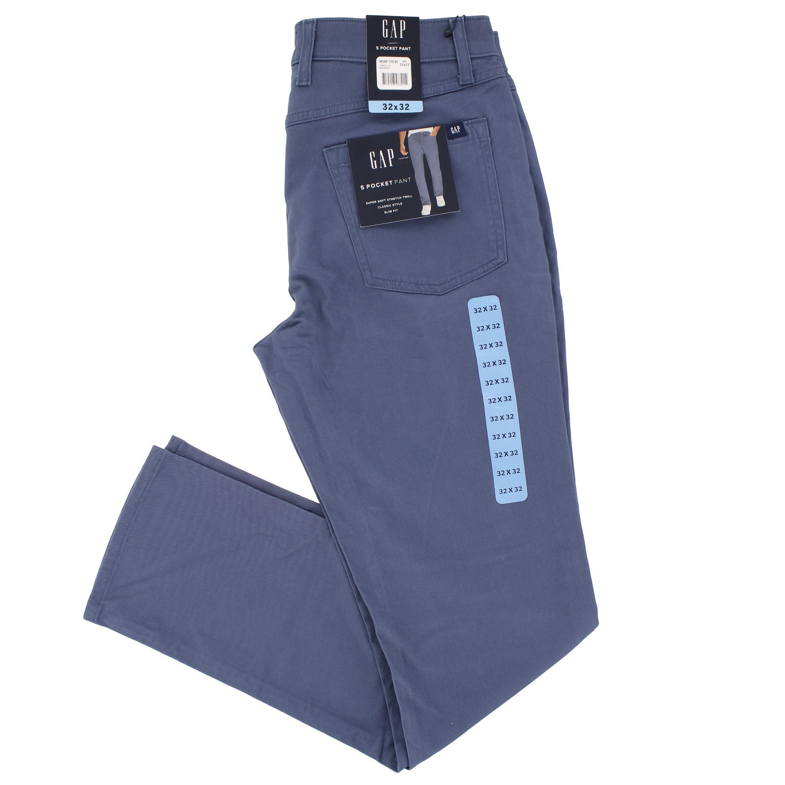 Gap Men’s Super Soft Stretch Twill 5 Pocket Pants Slim Fit Classic Style