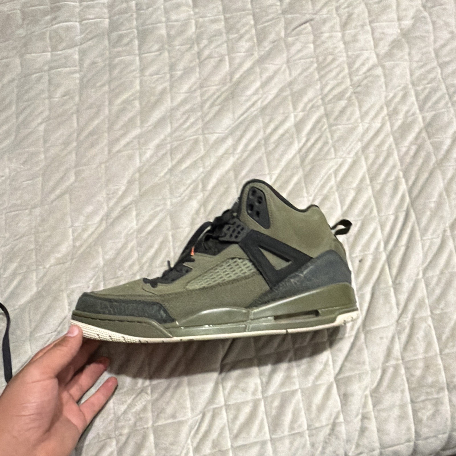 Jordan Air Jordan Spizike Green/Black Orange Mid Top Leather Lace-Up Men