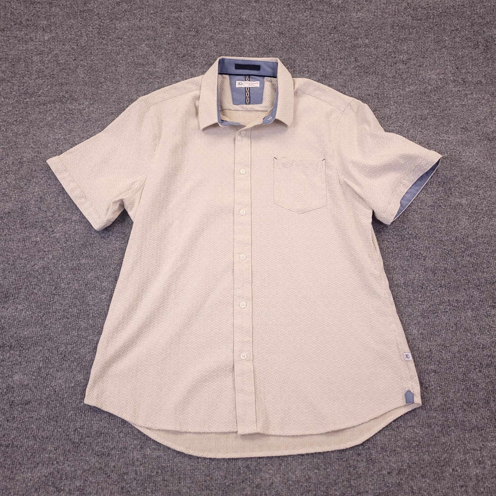 7D 7 Diamonds Zenith Jacquard Stretch Woven Shirt Mens XL Beige Peach Tone