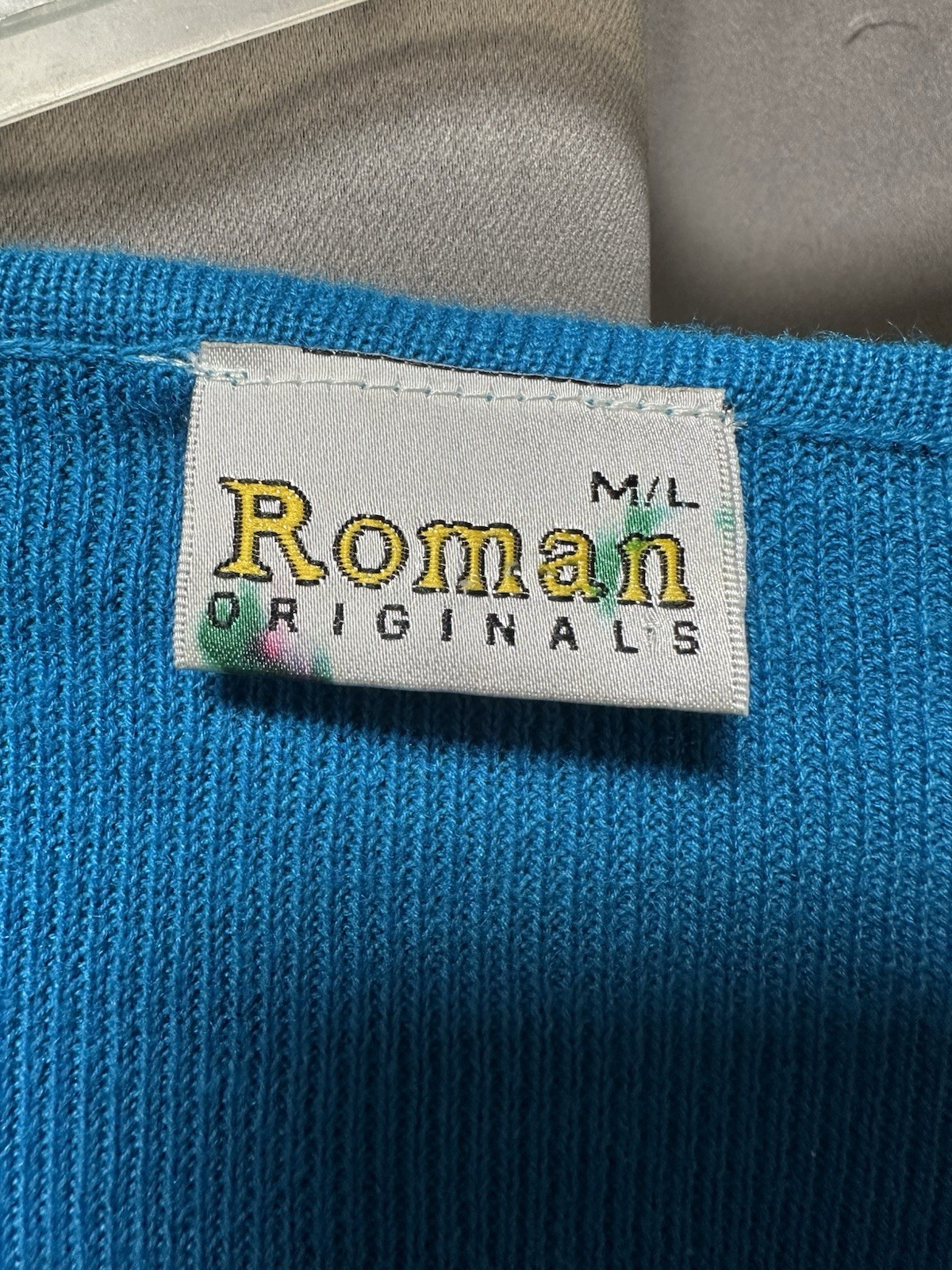 Roman Originals. Sleeveless top/tshirt, woman’s, blue sparkly Size M/L