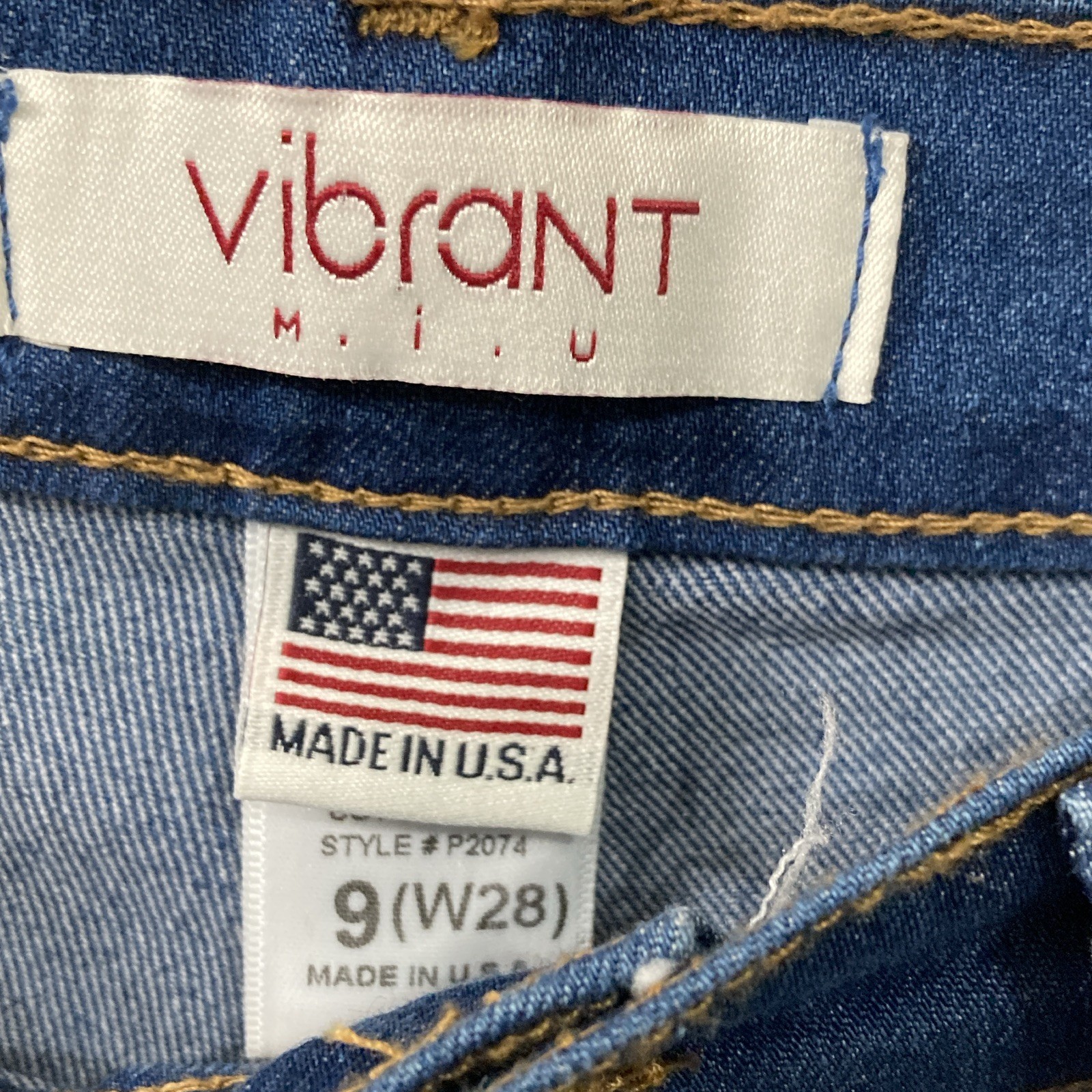 Vibrant Women’s Wide-Leg Jeans Blue Denim Solid 5-Pocket Button Zip Size 9