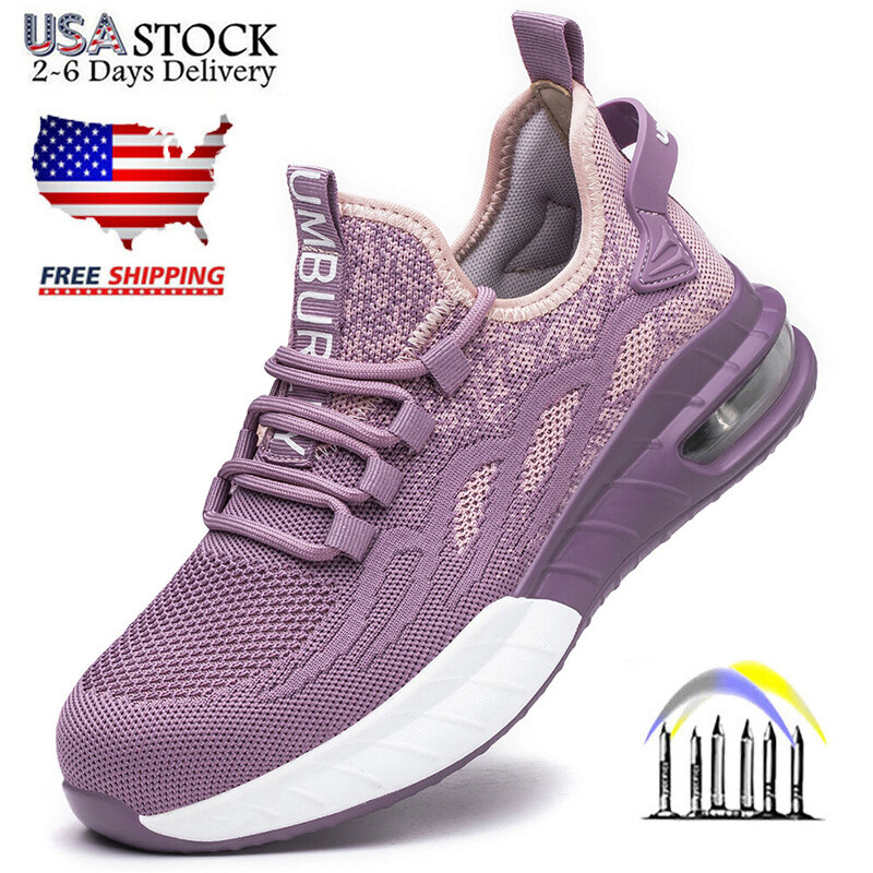 Women Work Shoes Steel Toe Safety Shoes Lightweight Industrial Work Sneakers