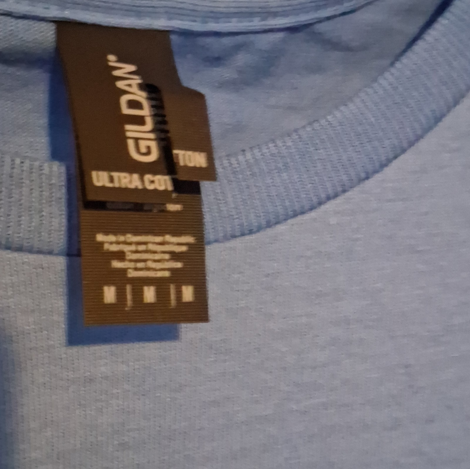 Gildan Ultra Cotton Men’s M Blue Crew Neck Short Sleeve Skull Graphic Tee
