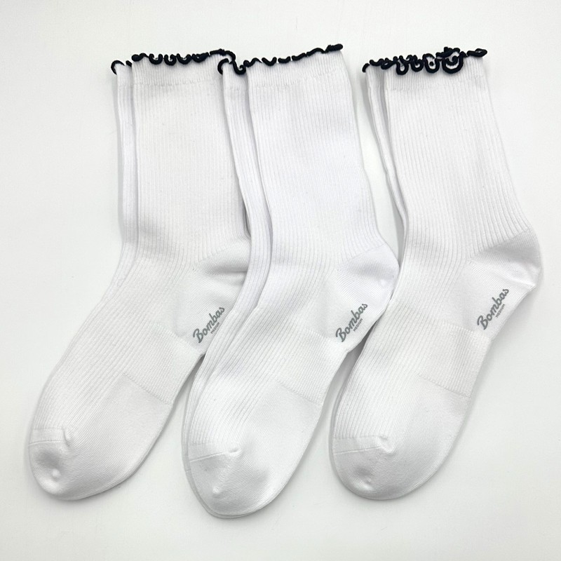 3 pairs Bombas Women’s Ruffle Rib Quarter Ankle Socks Lightweight Size M 8-10.5
