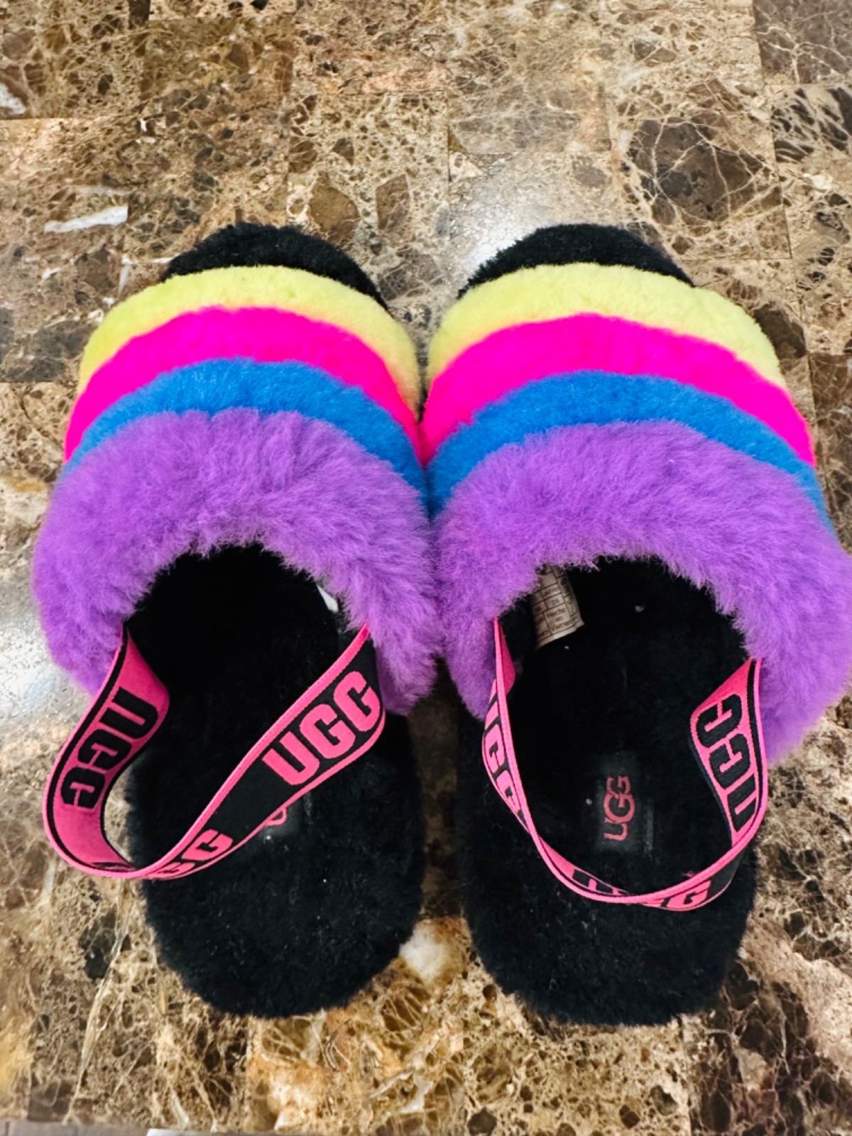ugg slippers Rainbow Fluffy Yeah womens 7