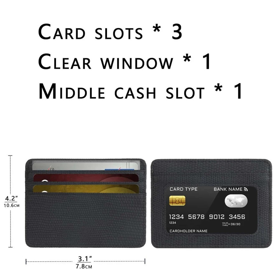 Pocket Wallet Slim RFID Blocking Minimalist Credit Card Holder Clear ID Window