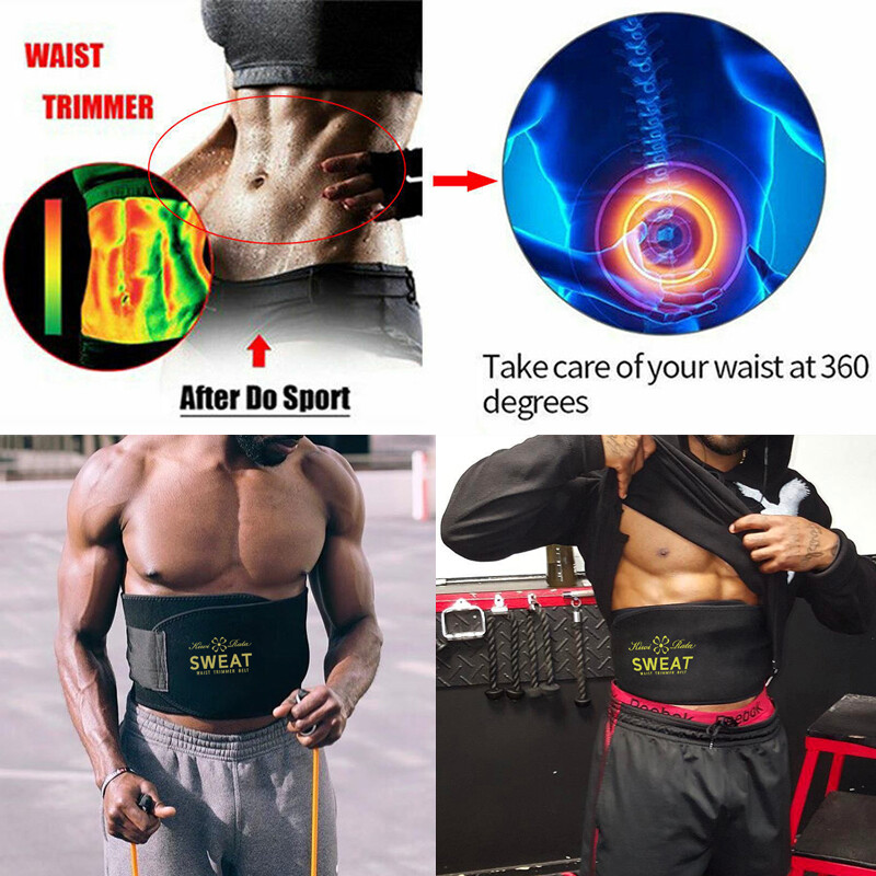 Men&Women Waist Trimmer Belt Burn Fat Sweat Body Shaper Weight Loss Girdle Gym