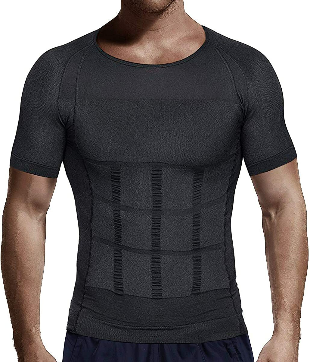 Men’s Slimming Body Shaper Posture Corrector Vest Abdomen Compression Shirt Tops