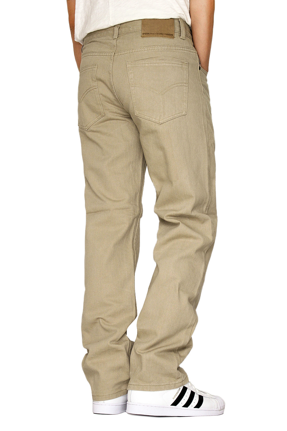 MEN’S KHAKI REGULAR FIT STRAIGHT LEG DENIM JEANS OSCAR (30-48)