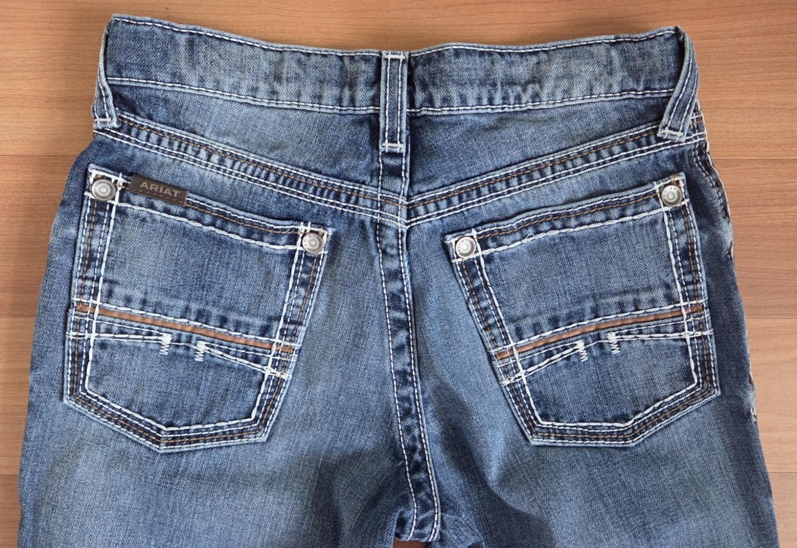 Ariat, Boys Size 14, B4 Relaxed Coltrane Boot Cut Jean in Durango, EUC