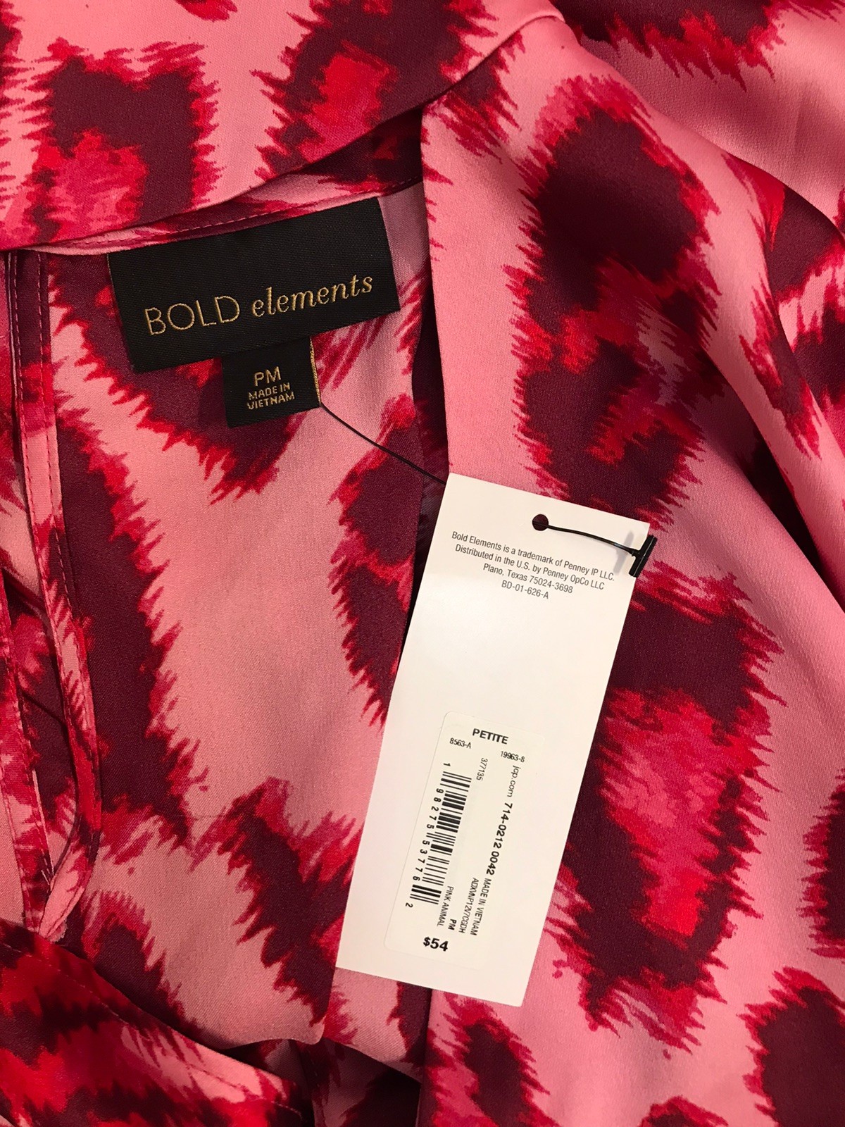 Bold Elements M Petite Top NWT $54 Lite Wgt Wrap Blouse Mock Neck Low Cut LongSl