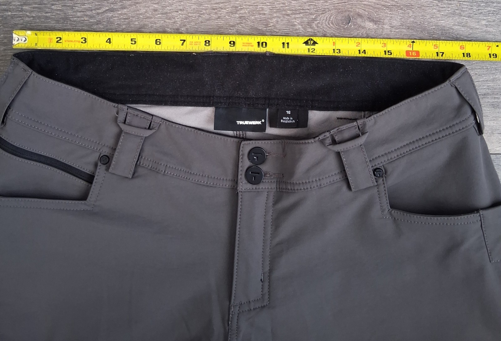 Truewerk T2 Werk Pants Durable Water Resistant Grey Womans Size 16 (36×31)