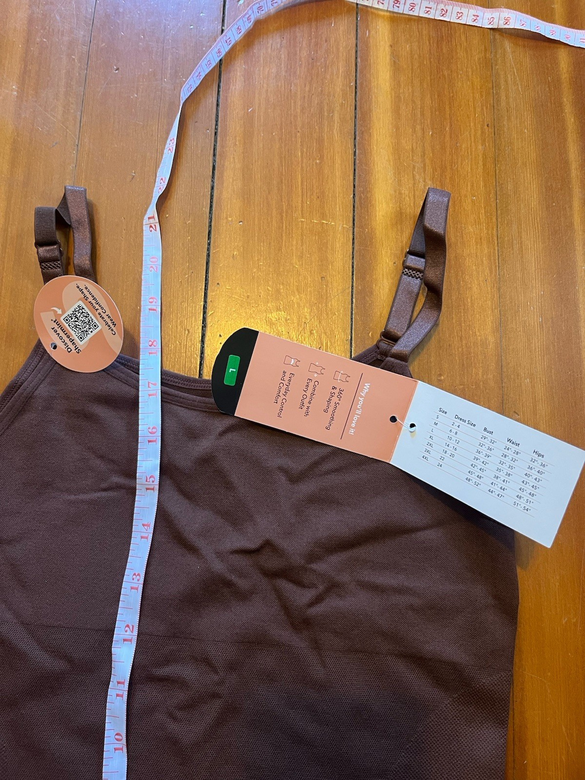 Shapermint Cami Shape Wear Size L Brown