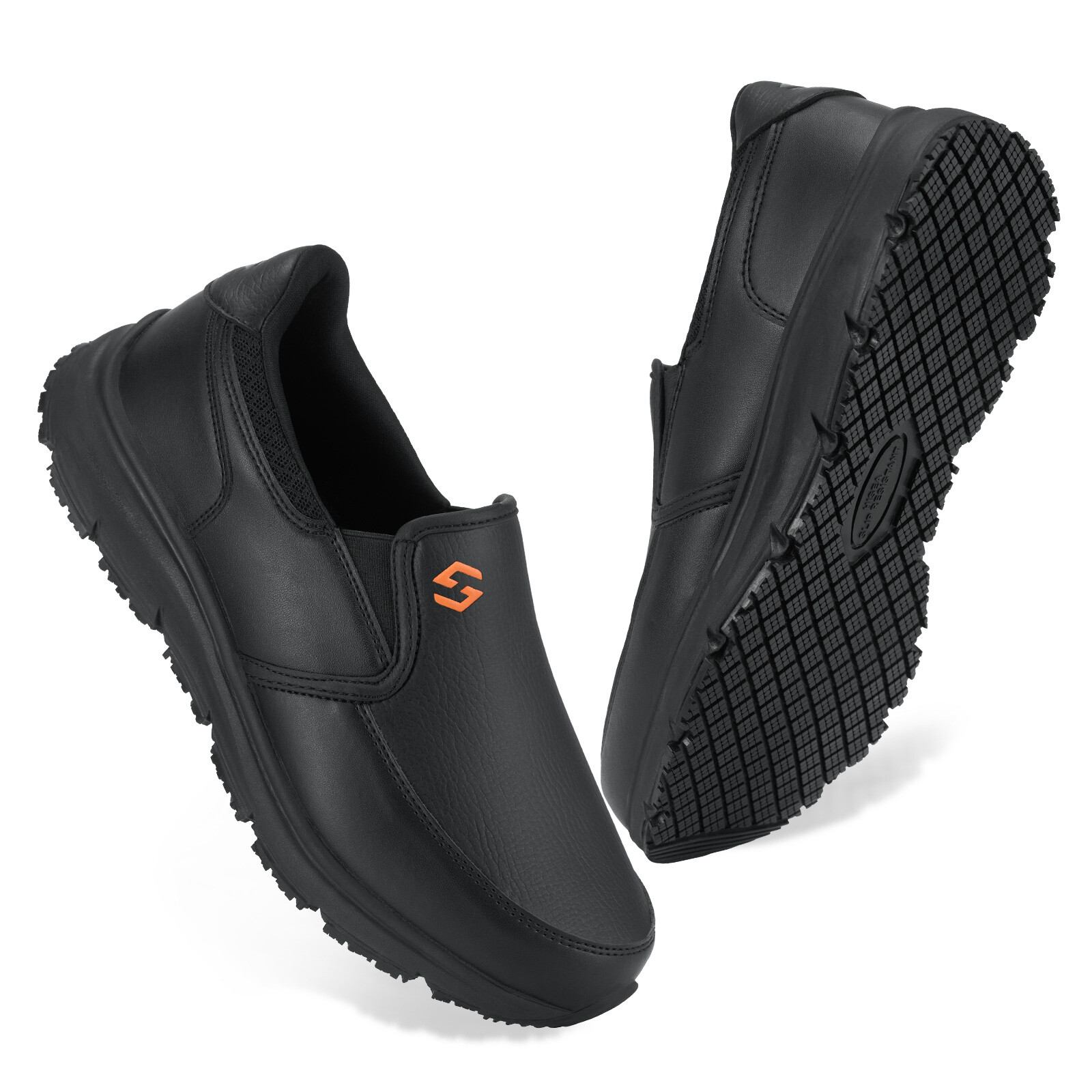 HISEA Men Non Slip Food Service Shoes Water Resistant Chef Health Care Work Shoe