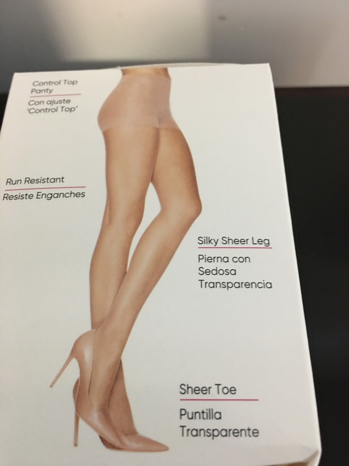 SIZE Q NUDE L’EGGS SILKEN MIST SILKY SHEER LEG CONTROL TOP SHEER TOE TIGHTS 2PK