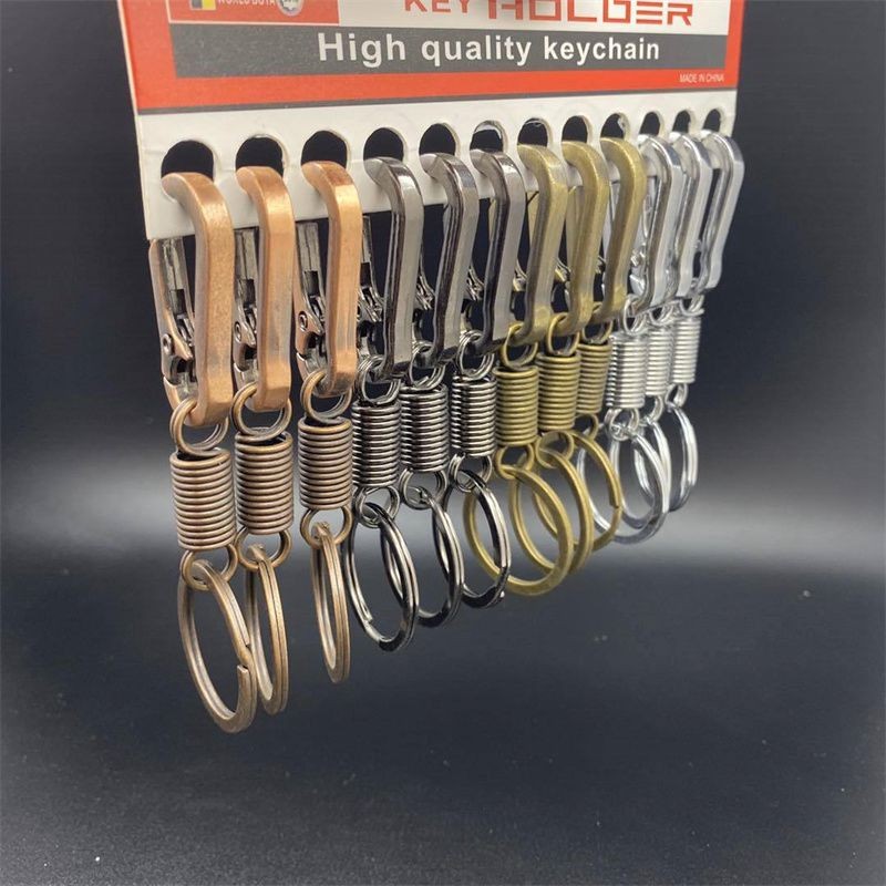 Spring Metal Car Key Ring Waist Hanging Buckle Men and Women Key Pendants