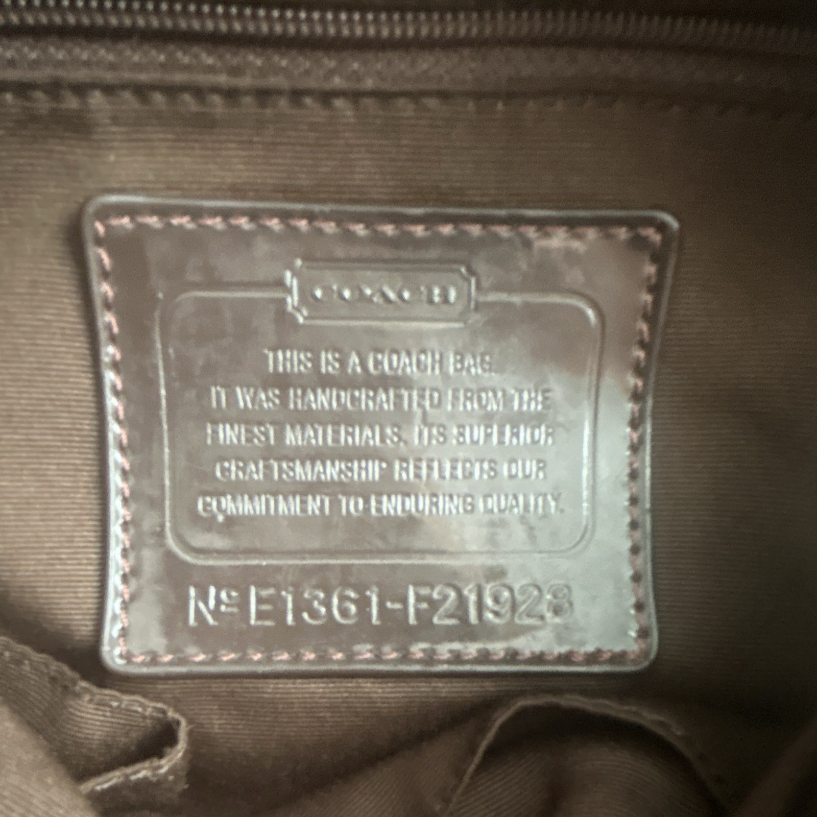 Coach Women’s Brown/Beige Logo Drawstring & Zip Backpack, Outer Pockets
