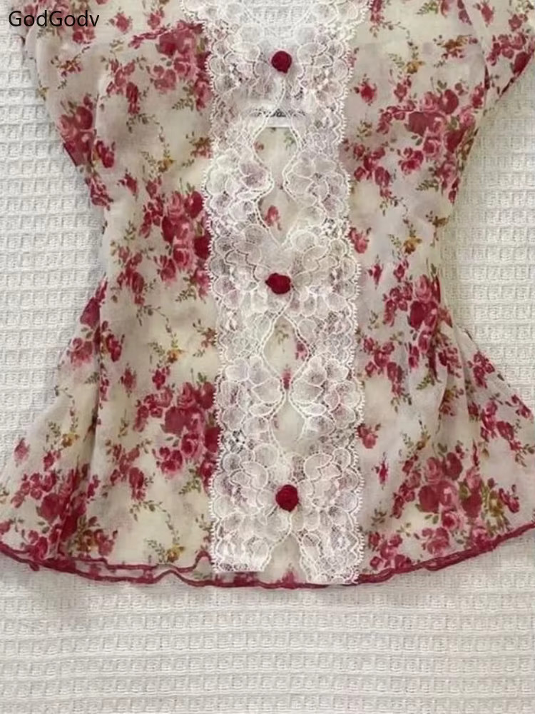 Women Coquette Y2K Aesthetic Cami Top Floral Lace Animal Print Halter Tank XS-XL